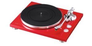 TEAC TN-300 Turntable – Belt-drive analog Record Player (Red)